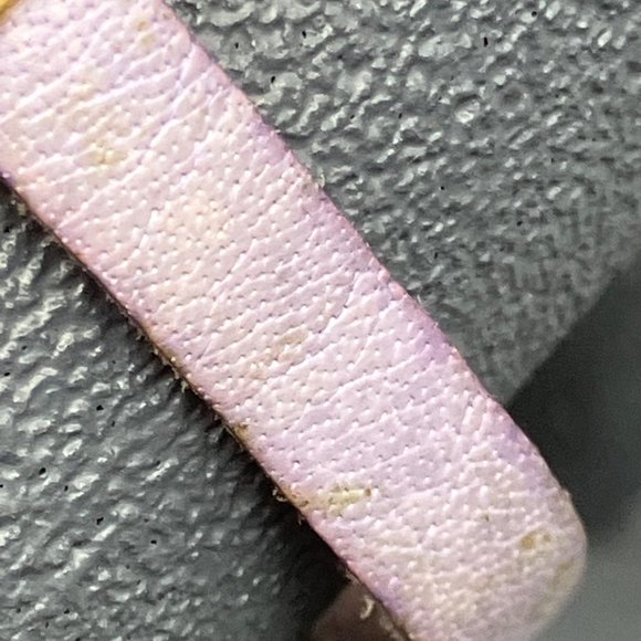 Lock Charm Bracelet As Is Cross Gold Chunky Chain Purple Leather Strap Retro - Picture 4 of 8